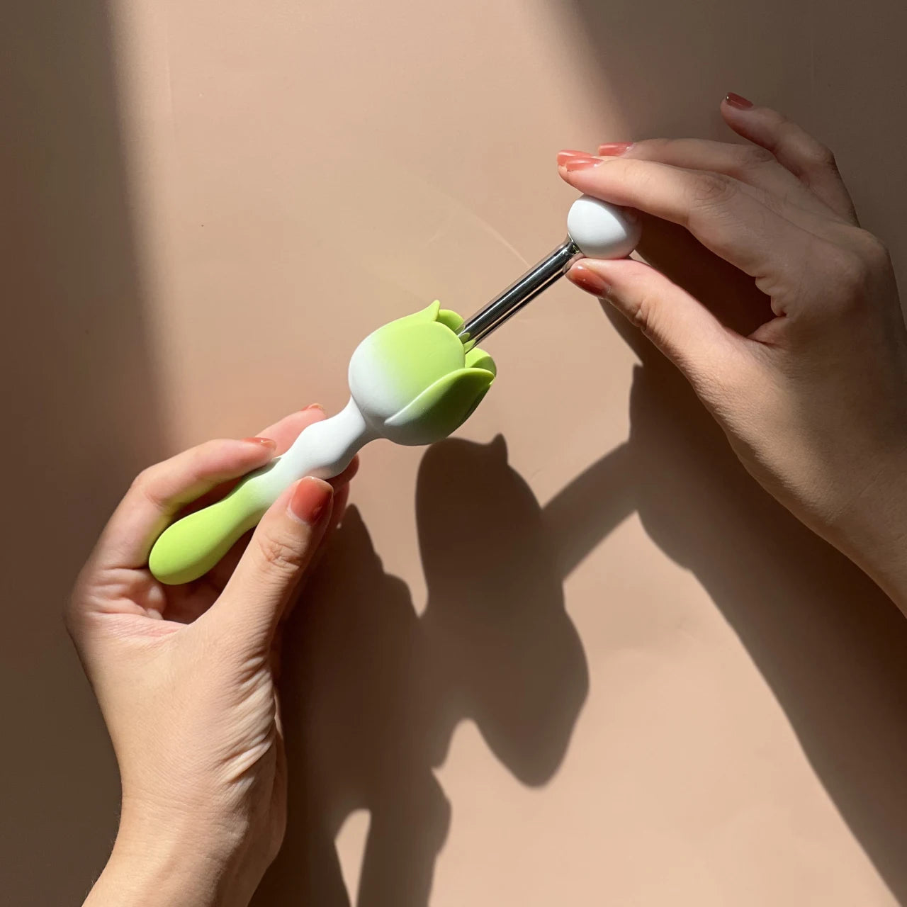 Lifestyle image of Blossom Intimacy Massager symbolizing feminine confidence and calmness